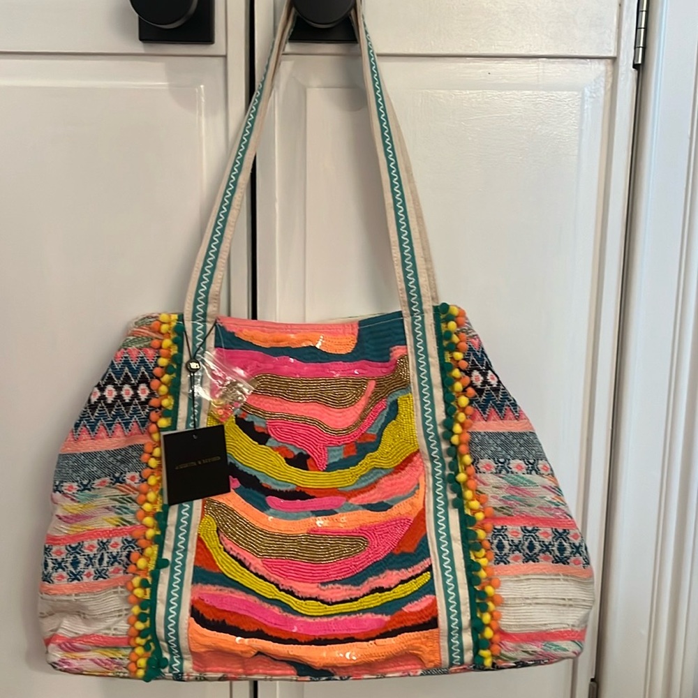 America & Beyond Daphne Embellished Tote